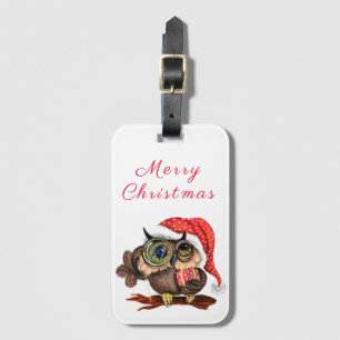 Étiquette À Bagage Balise Bagage de Noël Chouette bébé avec cadeau