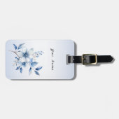 Étiquette À Bagage Balise Bagage Fleurs Bleues Botaniques (Devant horizontal)