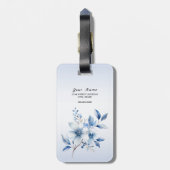 Étiquette À Bagage Balise Bagage Fleurs Bleues Botaniques (Dos Vertical)