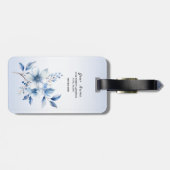 Étiquette À Bagage Balise Bagage Fleurs Bleues Botaniques (Dos horizontal)