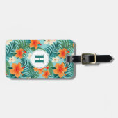Étiquette À Bagage Balise Bagage Fleurs Hawaiiennes (Devant horizontal)