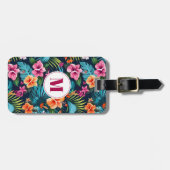 Étiquette À Bagage Balise Bagage Fleurs Hawaiiennes (Devant horizontal)