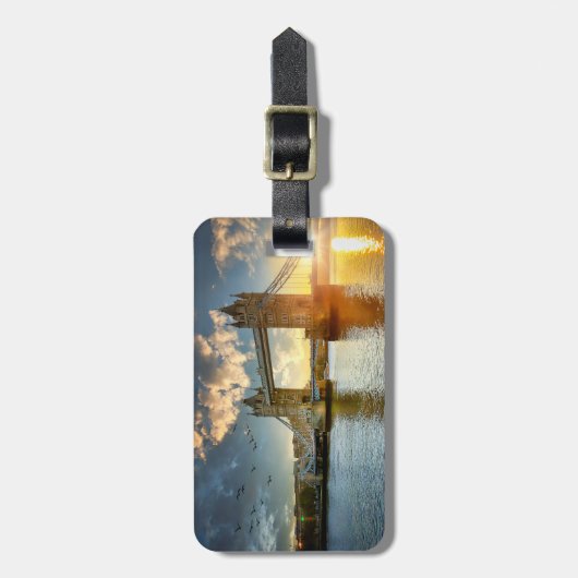 Étiquette À Bagage Balise Bagage London Bridge at Sunset (Devant Vertical)