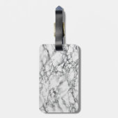 Étiquette À Bagage Balise Bagage Marbre blanc Faux (Dos Vertical)