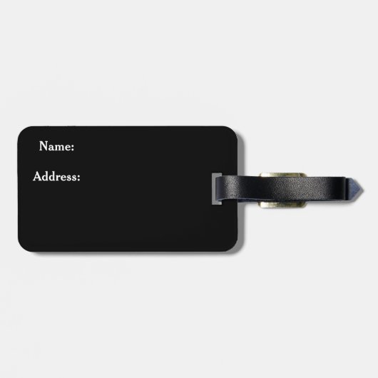 Étiquette À Bagage Balise bagage noir de la famille des oiseaux (Dos horizontal)
