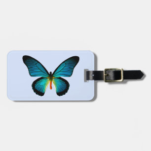 Étiquette À Bagage Balise Bagage Papillon Bleu