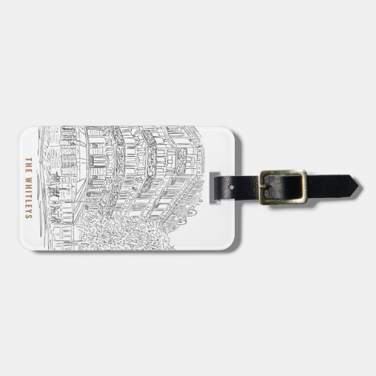 Étiquette À Bagage Balise Bagage personnalisable Parisian Corner (Devant horizontal)