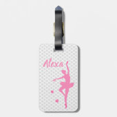 Étiquette À Bagage Balise bagage personnalisée Cute Rose Kids Balleri (Dos Vertical)