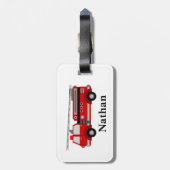 Étiquette À Bagage Balise bagage pour camion rouge pour enfant mignon (Dos Vertical)