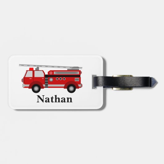 Étiquette À Bagage Balise bagage pour camion rouge pour enfant mignon (Dos horizontal)