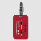 Étiquette À Bagage Balise bagage pour camion rouge pour enfant mignon (Devant Vertical)