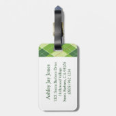 Étiquette À Bagage Balise bagage verte du tee motif Golf Jacquard (Dos Vertical)