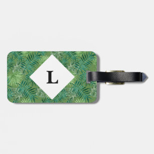 Étiquette À Bagage Balise bagage verte pour Feuilles tropicaux person