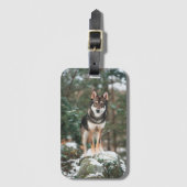 Étiquette À Bagage Balise Bagage Wolfdog (Devant Vertical)