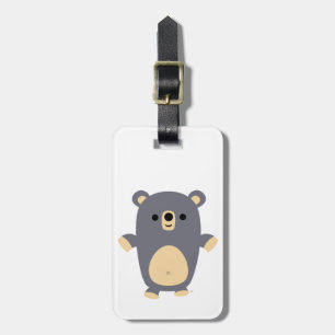 Étiquette À Bagage Balise Balise Bête Bleue Cartoon Bear