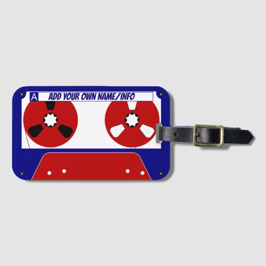 Étiquette À Bagage Balise Bande de la cassette Balise Bleu/Rouge (Devant Horizontal)