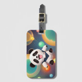 Étiquette À Bagage Balise Bébé mignonne Panda dans l'espace bagages (Devant Vertical)