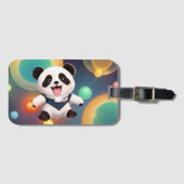 Étiquette À Bagage Balise Bébé mignonne Panda dans l'espace bagages (Devant Horizontal)