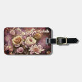 Étiquette À Bagage Balise Belle Motif Fleur Acrylique (Devant horizontal)