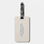 Étiquette À Bagage Balise Bleu Chic Damask (Dos Vertical)