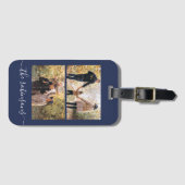 Étiquette À Bagage Balise Bleu Script 2 photo Collage de bagages (Devant Horizontal)