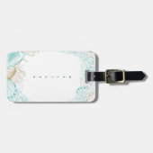 Étiquette À Bagage balise bord de mer turquoise Monogramme (Devant horizontal)