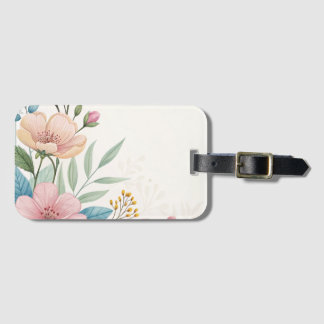 Étiquette À Bagage Balise cadeau Pastel Floral Watercolor avec Elegan