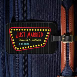 Étiquette À Bagage Balise cadeau Retro Just Married Mariage