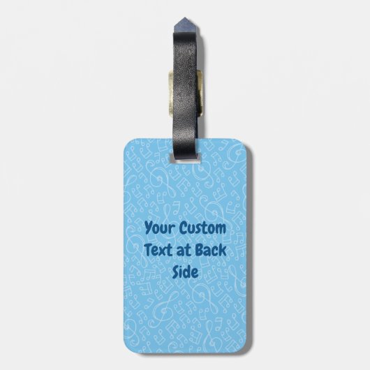 Étiquette À Bagage Balise Chat bleu avec bagage de violon (Dos Vertical)