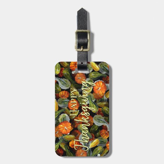 Étiquette À Bagage Balise citrouille, Squash Automne Harvest Luggest (Devant Vertical)