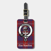 Étiquette À Bagage Balise Clan Hamilton Crest et bagage Tartan (Devant Vertical)