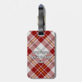 Étiquette À Bagage Balise Clan MacPherson Robe Rouge Tartan (Dos Vertical)