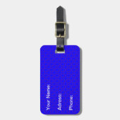Étiquette À Bagage Balise classique bleu vif avec bagage violet (Devant Vertical)