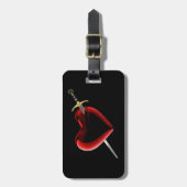 Étiquette À Bagage Balise Coeur et bagage Dagger Personnalisé (Devant Vertical)