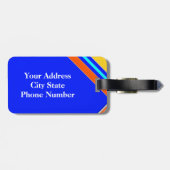 Étiquette À Bagage Balise cool Bleu clair Bagage moderne (Dos horizontal)