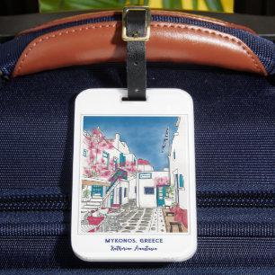Étiquette À Bagage Balise couleur Mykonos Grèce bagages personnalisés
