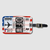 Étiquette À Bagage Balise Dallas Texas Luggage (Devant Horizontal)