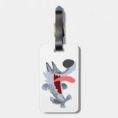 Étiquette À Bagage Balise Danser Mignonne Cartoon Wolf (Dos Vertical)
