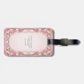 Étiquette À Bagage Balise de bagage à cadre rose (Dos horizontal)