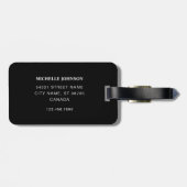 Étiquette À Bagage Balise de bagage à rayures bleu vert (Dos horizontal)