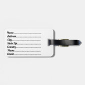 Étiquette À Bagage Balise de bagage acrylique "Blue Daisy" (Dos horizontal)