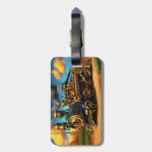 Étiquette À Bagage Balise de bagage acrylique Magenta Bold, Carousel (Dos Vertical)