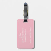 Étiquette À Bagage Balise de bagage au revoir rose (Dos Vertical)