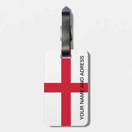Étiquette À Bagage Balise de bagage avec Drapeau d'Angleterre (Dos Vertical)