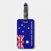Étiquette À Bagage Balise de bagage avec drapeau d'Australie (Dos Vertical)