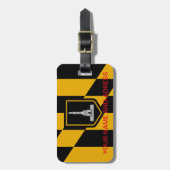 Étiquette À Bagage Balise de bagage avec Drapeau de Baltimore City, U (Devant Vertical)