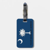 Étiquette À Bagage Balise de bagage avec Drapeau de Caroline du Sud, (Dos Vertical)