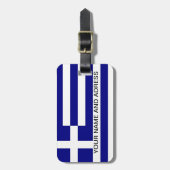 Étiquette À Bagage Balise de bagage avec drapeau de la Grèce (Devant Vertical)