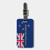 Étiquette À Bagage Balise de bagage avec drapeau de la Nouvelle-Zélan (Devant Vertical)