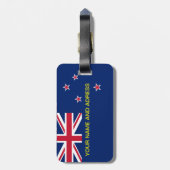 Étiquette À Bagage Balise de bagage avec drapeau de la Nouvelle-Zélan (Dos Vertical)